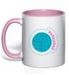 Mug with a colored handle Volleyball light-pink фото