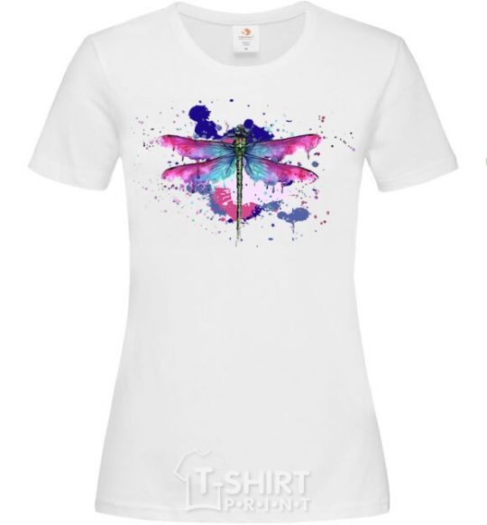 Women's T-shirt Dragonfly White фото