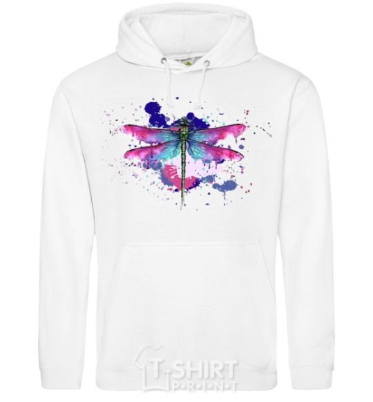 Men`s hoodie Dragonfly White фото