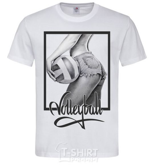 Men's T-Shirt The girl with the volleyball White фото