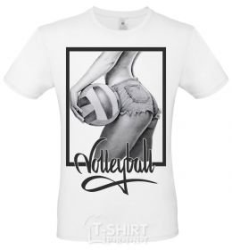 Men's T-Shirt The girl with the volleyball White фото