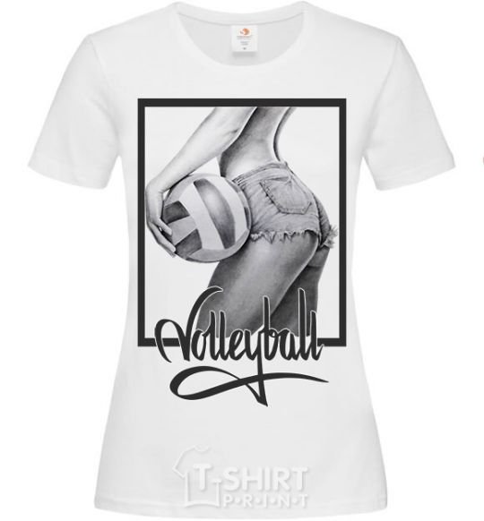 Women's T-shirt The girl with the volleyball White фото
