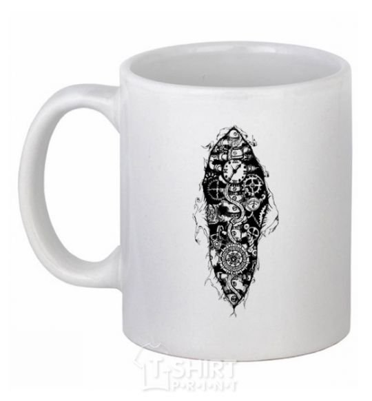 Ceramic mug A robot skeleton White фото