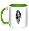 Mug with a colored handle A robot skeleton kelly-green фото