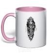 Mug with a colored handle A robot skeleton light-pink фото