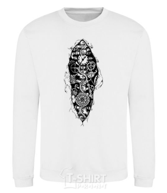 Sweatshirt A robot skeleton White фото