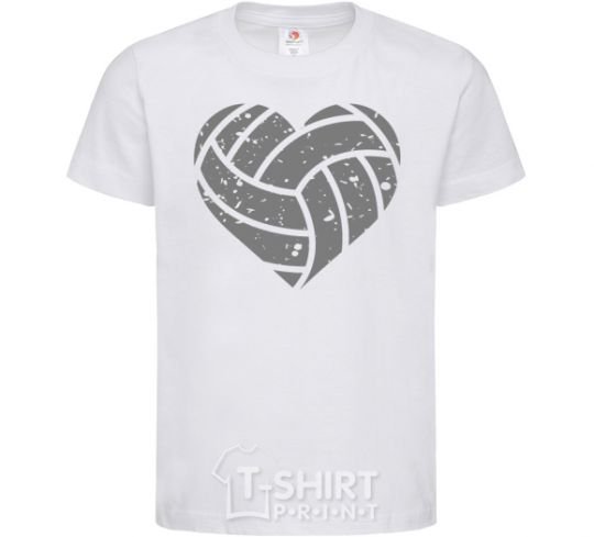 Kids T-shirt Volleyball heart White фото