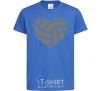 Kids T-shirt Volleyball heart royal-blue фото