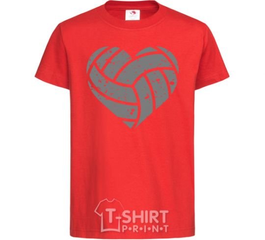 Kids T-shirt Volleyball heart red фото