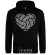 Мужская толстовка (худи) Volleyball heart Черный фото