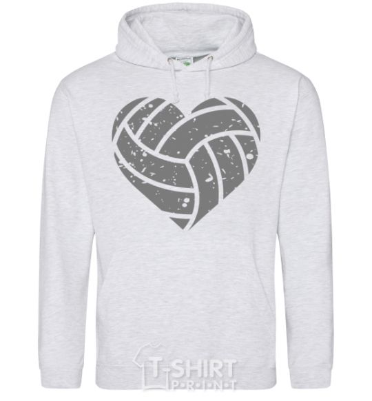 Men`s hoodie Volleyball heart sport-grey фото