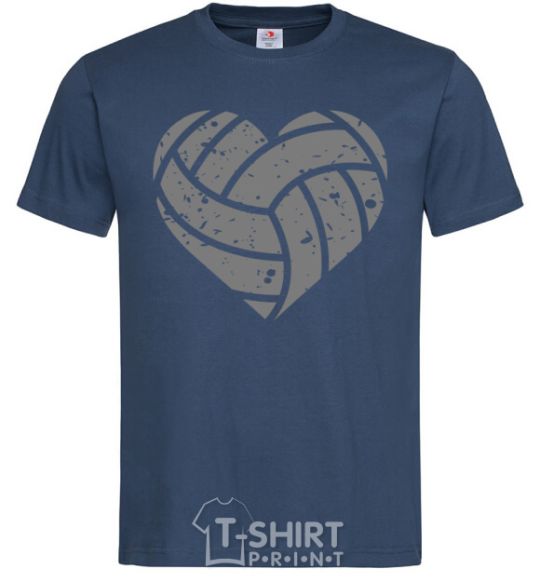 Men's T-Shirt Volleyball heart navy-blue фото