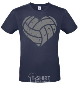 Men's T-Shirt Volleyball heart navy-blue фото