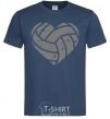 Men's T-Shirt Volleyball heart navy-blue фото
