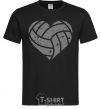 Men's T-Shirt Volleyball heart black фото