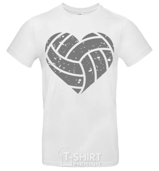 Men's T-Shirt Volleyball heart White фото