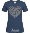 Women's T-shirt Volleyball heart navy-blue фото