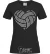 Women's T-shirt Volleyball heart black фото