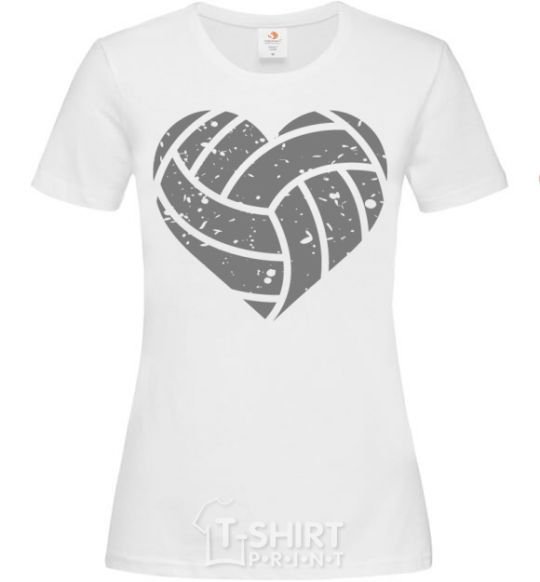 Женская футболка Volleyball heart Белый фото