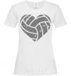 Women's T-shirt Volleyball heart White фото