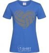 Women's T-shirt Volleyball heart royal-blue фото