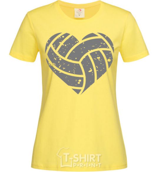 Женская футболка Volleyball heart Лимонный фото