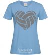 Women's T-shirt Volleyball heart sky-blue фото