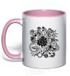 Mug with a colored handle Volleyball boom light-pink фото