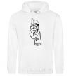 Men`s hoodie Nope hand White фото