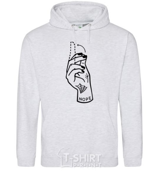 Men`s hoodie Nope hand sport-grey фото