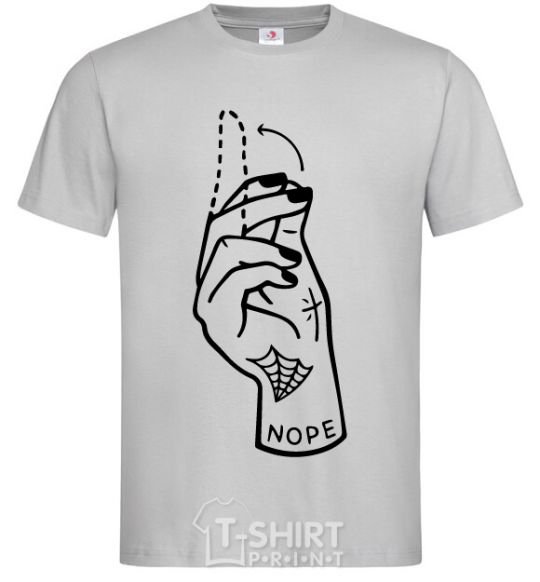 Men's T-Shirt Nope hand grey фото