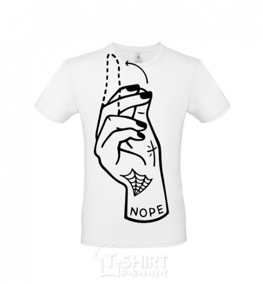 Men's T-Shirt Nope hand White фото