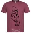 Men's T-Shirt Nope hand burgundy фото