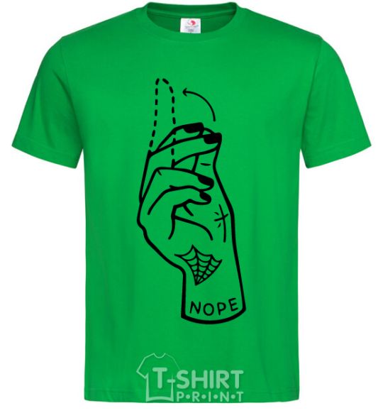 Men's T-Shirt Nope hand kelly-green фото