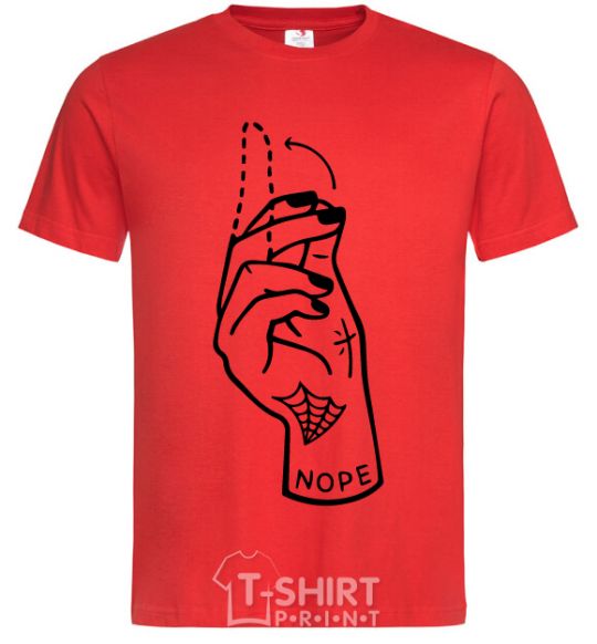 Men's T-Shirt Nope hand red фото