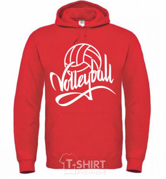 Мужская толстовка (худи) Volleyball print Ярко-красный фото