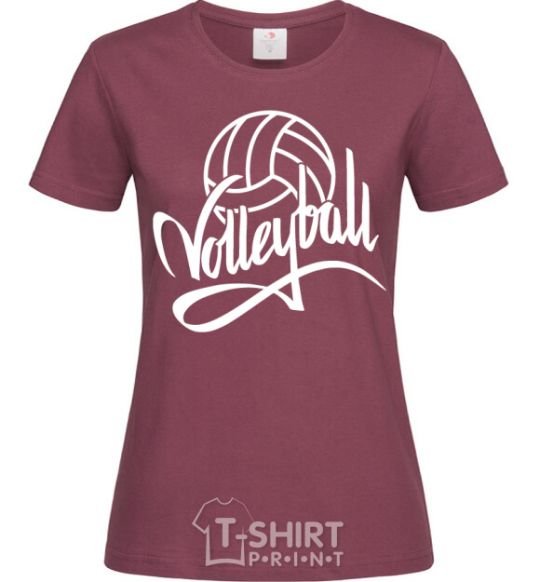Женская футболка Volleyball print Бордовый фото