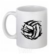 Ceramic mug Ball strokes White фото