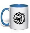 Mug with a colored handle Ball strokes royal-blue фото