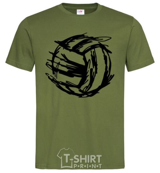 Мужская футболка Мяч штрихи Оливковый фото