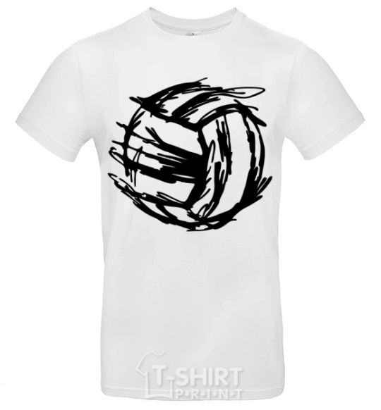 Мужская футболка Мяч штрихи Белый фото