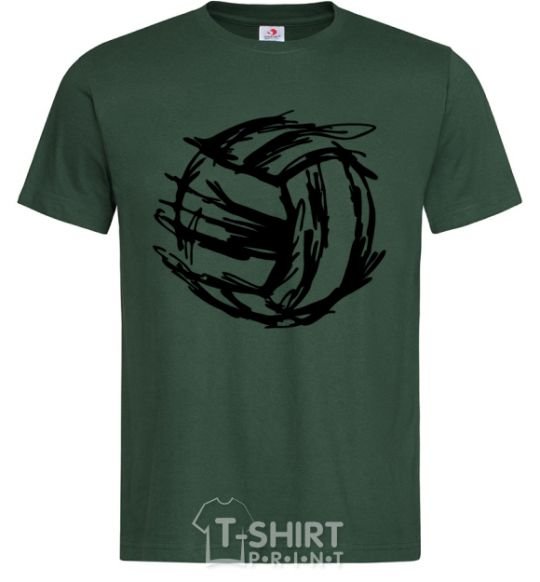 Мужская футболка Мяч штрихи Темно-зеленый фото