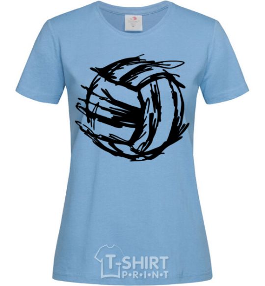 Женская футболка Мяч штрихи Голубой фото