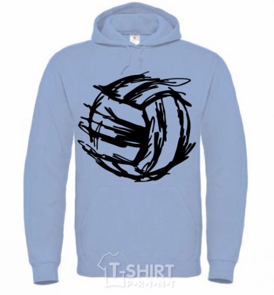 Men`s hoodie Ball strokes sky-blue фото