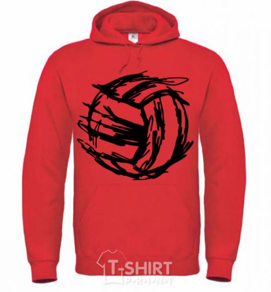 Men`s hoodie Ball strokes bright-red фото