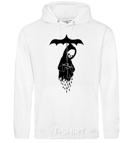 Men`s hoodie Raining death White фото