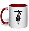 Mug with a colored handle Raining death red фото