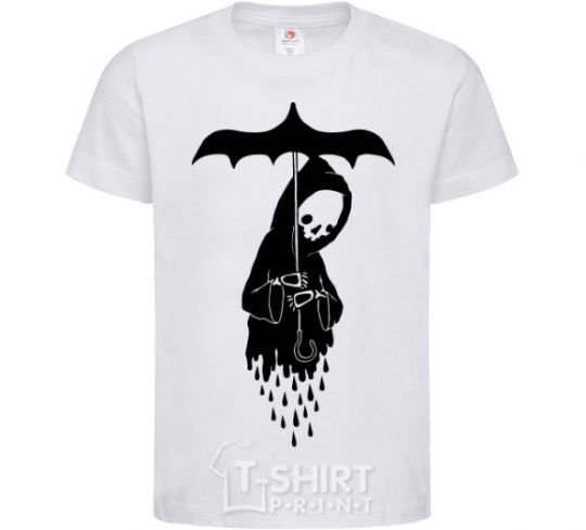 Kids T-shirt Raining death White фото