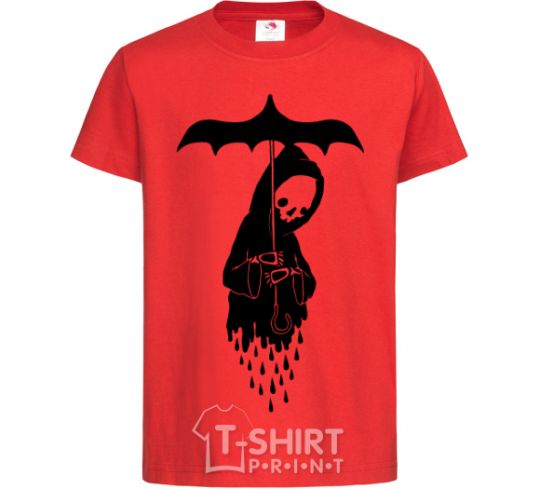 Kids T-shirt Raining death red фото