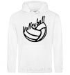 Men`s hoodie Volleyball text White фото